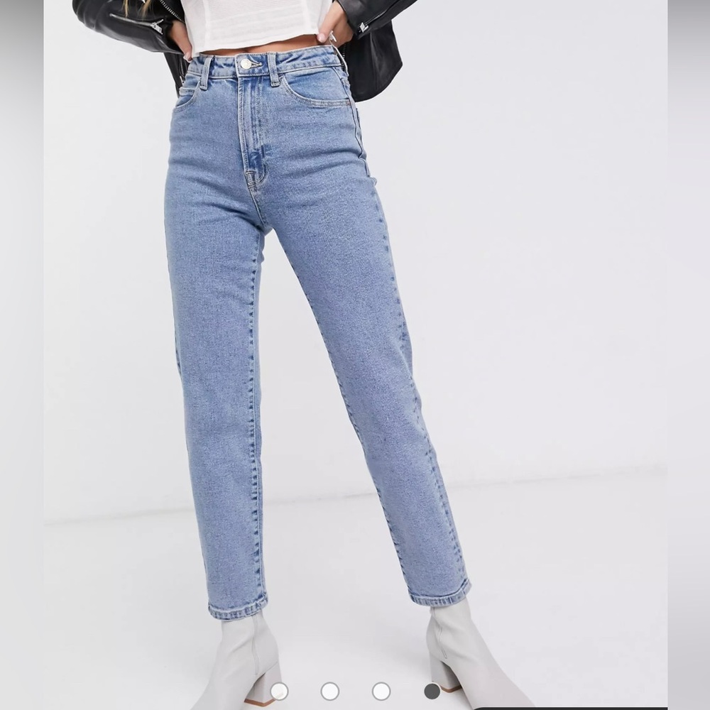 slim mom jean with stretch - in washed blue